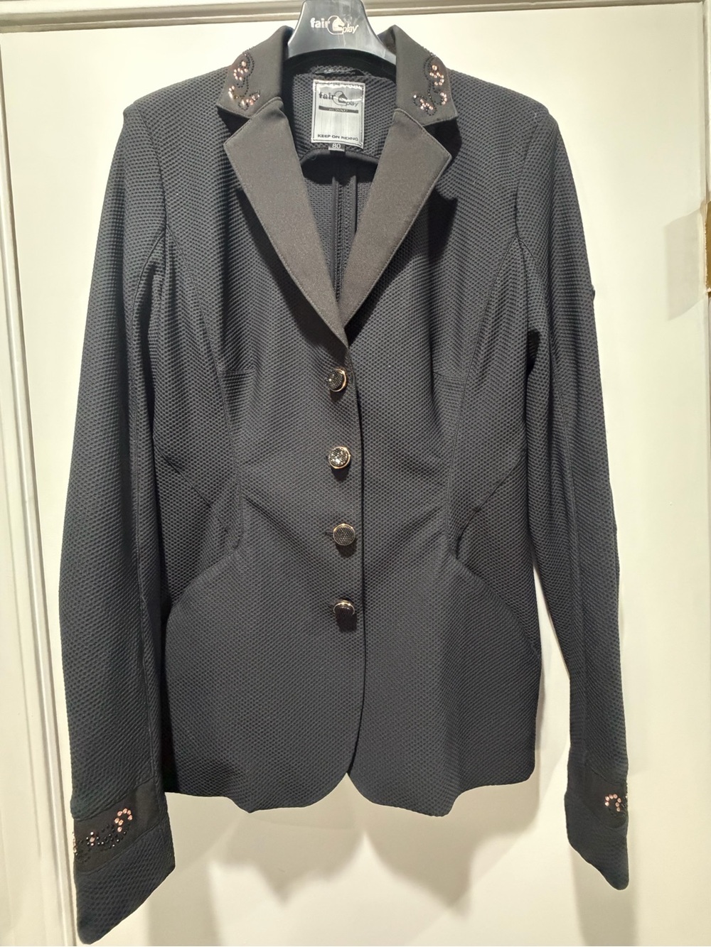 Fair Play Women's Black and rose gold Embellished show coat